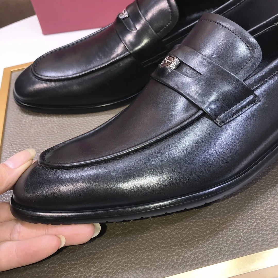 Men's shoes 💰500💰 [Ferragamo/Ferragamo] The latest model in the counter. Original imported high-quality cowhide with open sides + imported 🐂 water-dyed cowhide lining + original luxury metal buckle + original combination outsole. Comparison without pressure 38--45 (45 is custom-made and cannot be returned or exchanged)